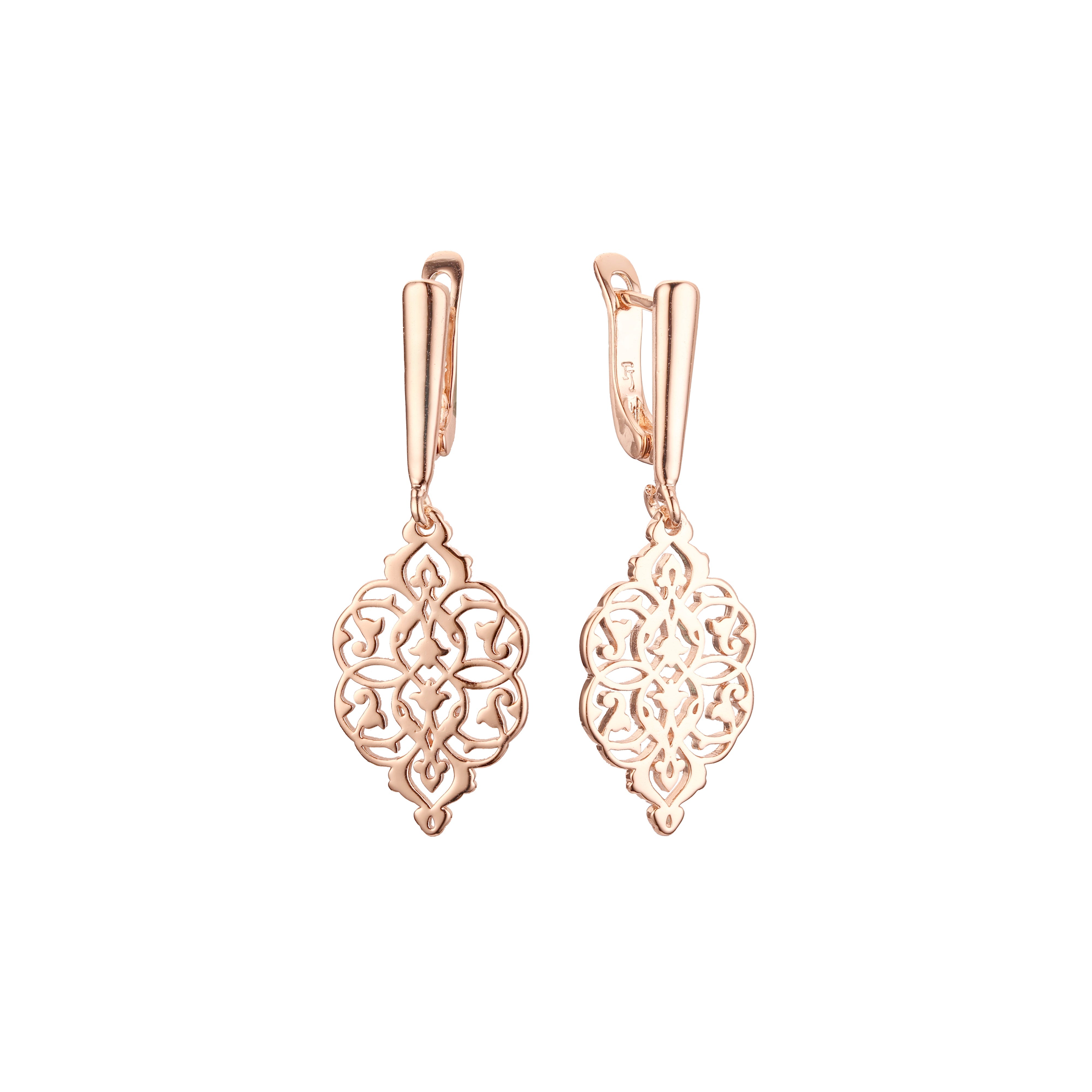 Pendientes de oro rosa