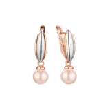 Pearl earrings in Rose Gold, two tone plating colors