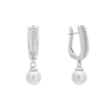 Pearl earrings in 14K Gold, Rose Gold two tone plating colors