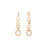 Holo disc drop huggie earrings in 14K Gold, 18K Gold, Rose Gold plating colors