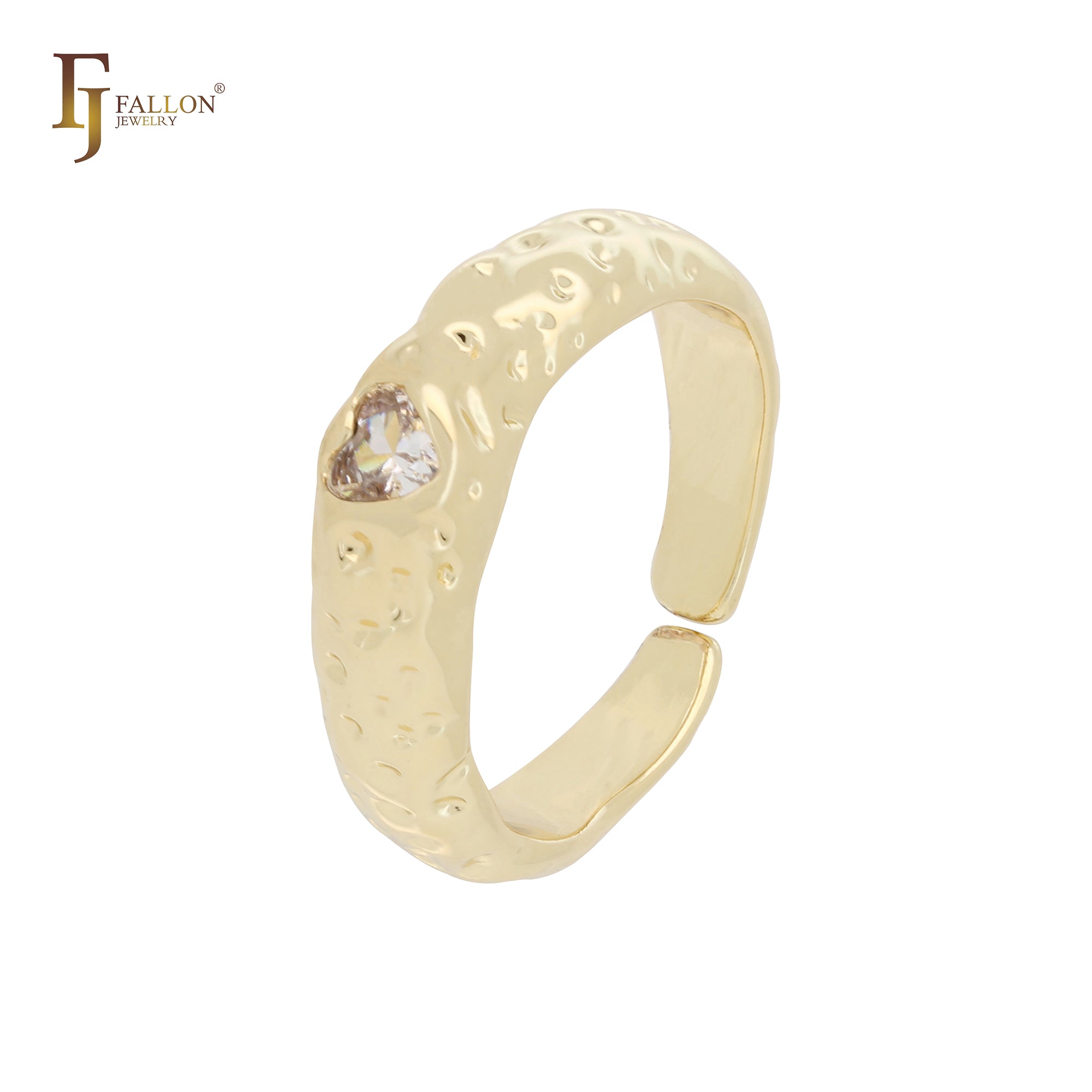 Heart solitaire 14K Gold open rings