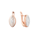 Aretes en Oro 14K, Oro Rosa, baño en dos tonos