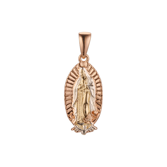 Pingente Virgem de Guadalupe em ouro rosa bicolor