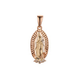 Virgin of Guadalupe Rose Gold two tone pendant