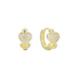 Heart cluster 14K Gold huggie earrings