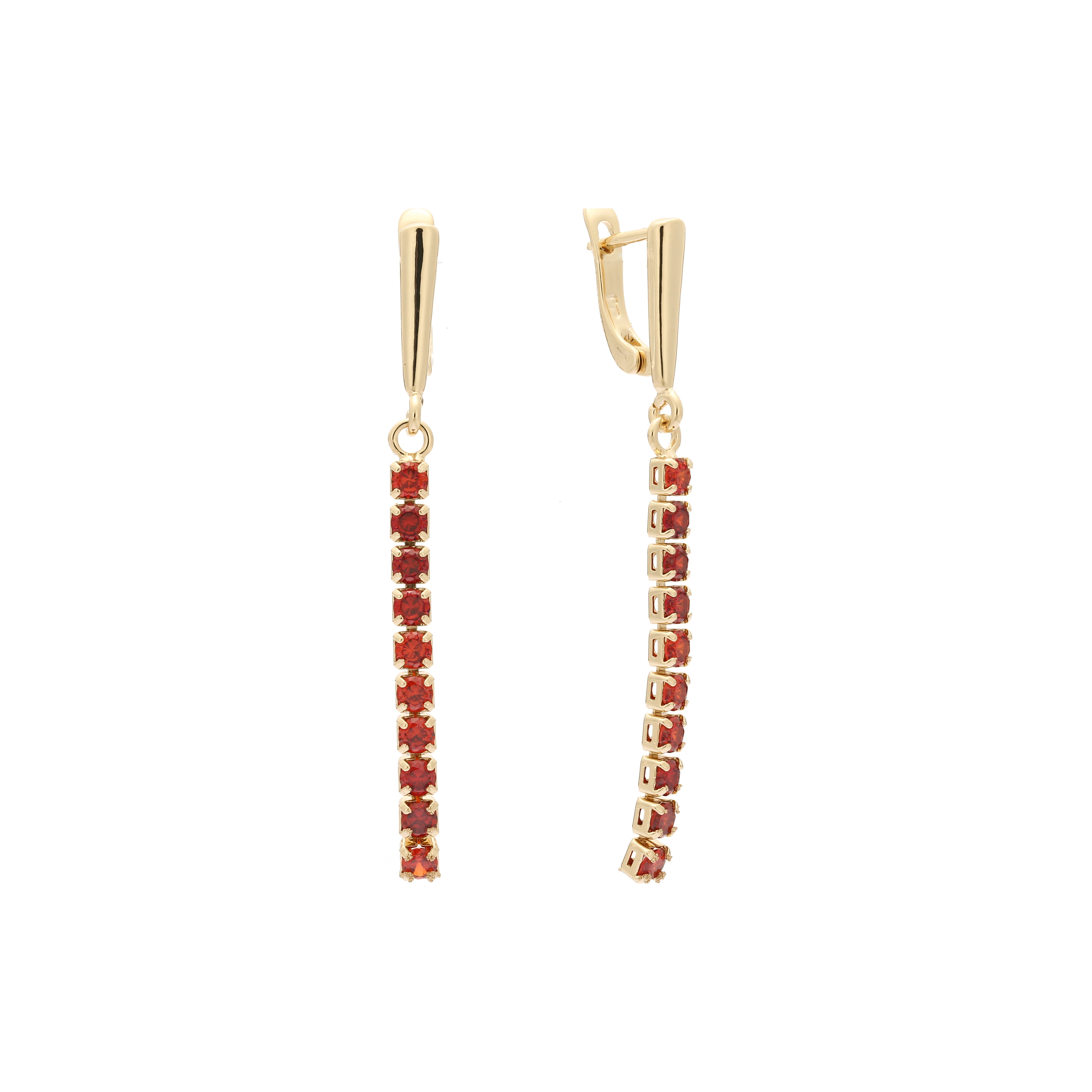 Long Cluster CZs long drop 14K Gold, Rose Gold earrings