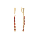 Cluster CZ long drop em ouro 14K, brincos em ouro rosa