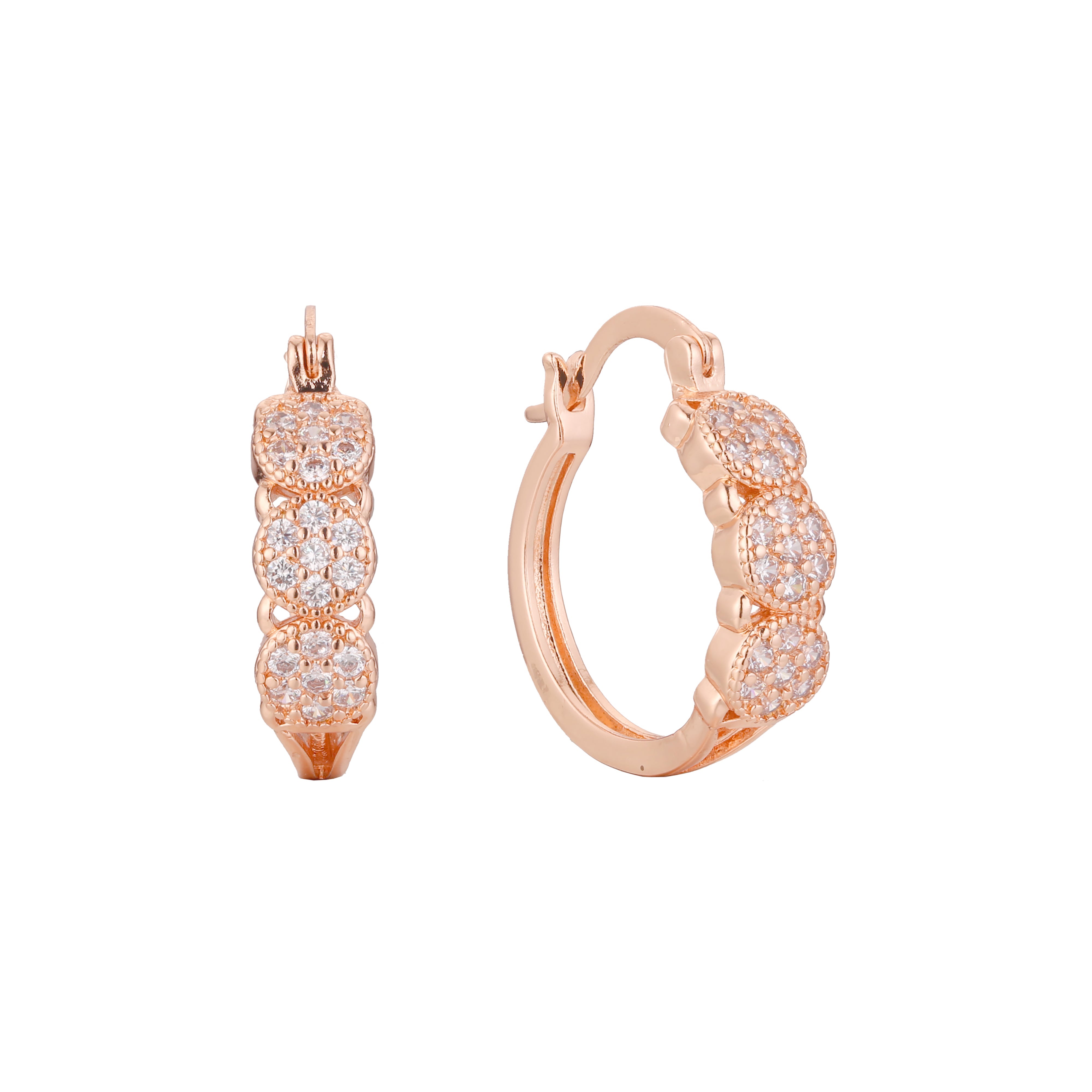 Aretes de aro en Oro de 14K, baño de Oro Rosa colores