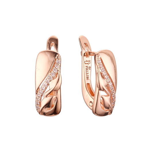 Earrings in Rose Gold, two tone plating colors