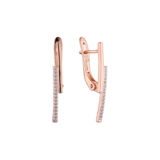 Aretes de racimo en Oro de 14K, Oro Rosa, baño de dos colores