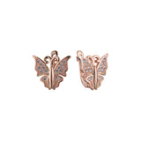 Brincos borboleta em ouro 14K, ouro rosa, duas cores de revestimento