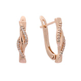 Paved white cz Rose Gold earrings