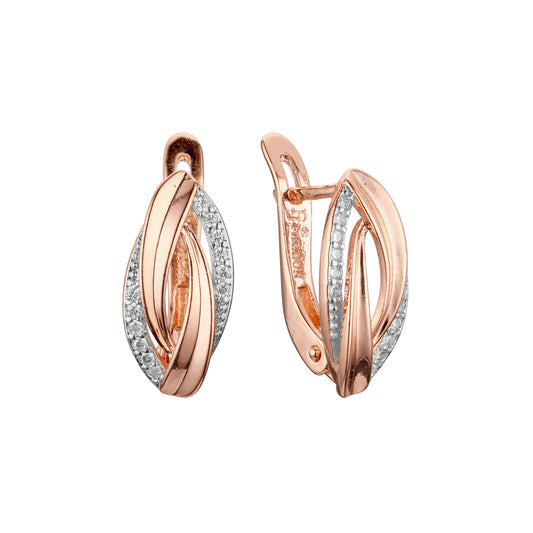 Earrings in Rose Gold, two tone plating colors