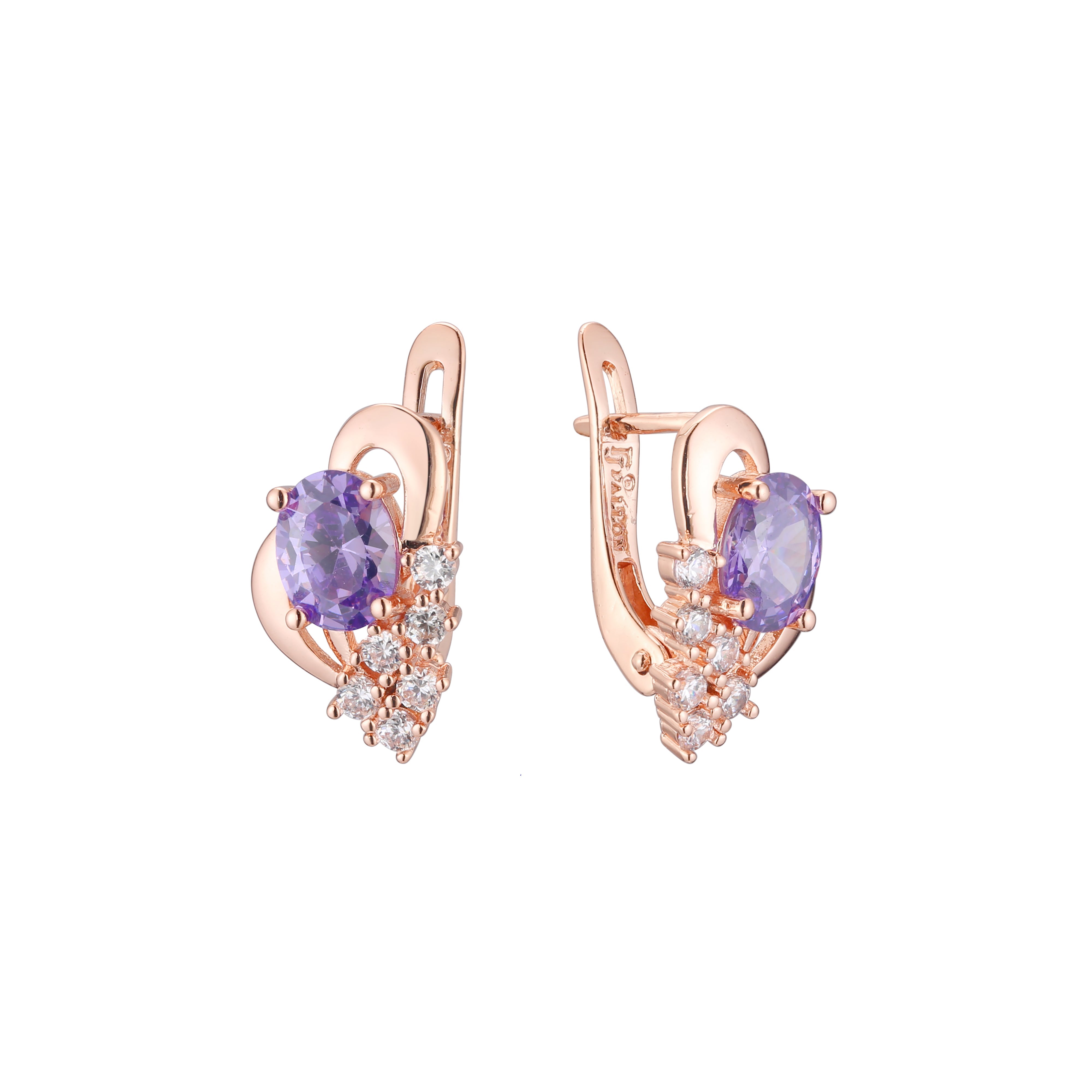 Cluster earrings in 14K Gold, Rose Gold plating colors