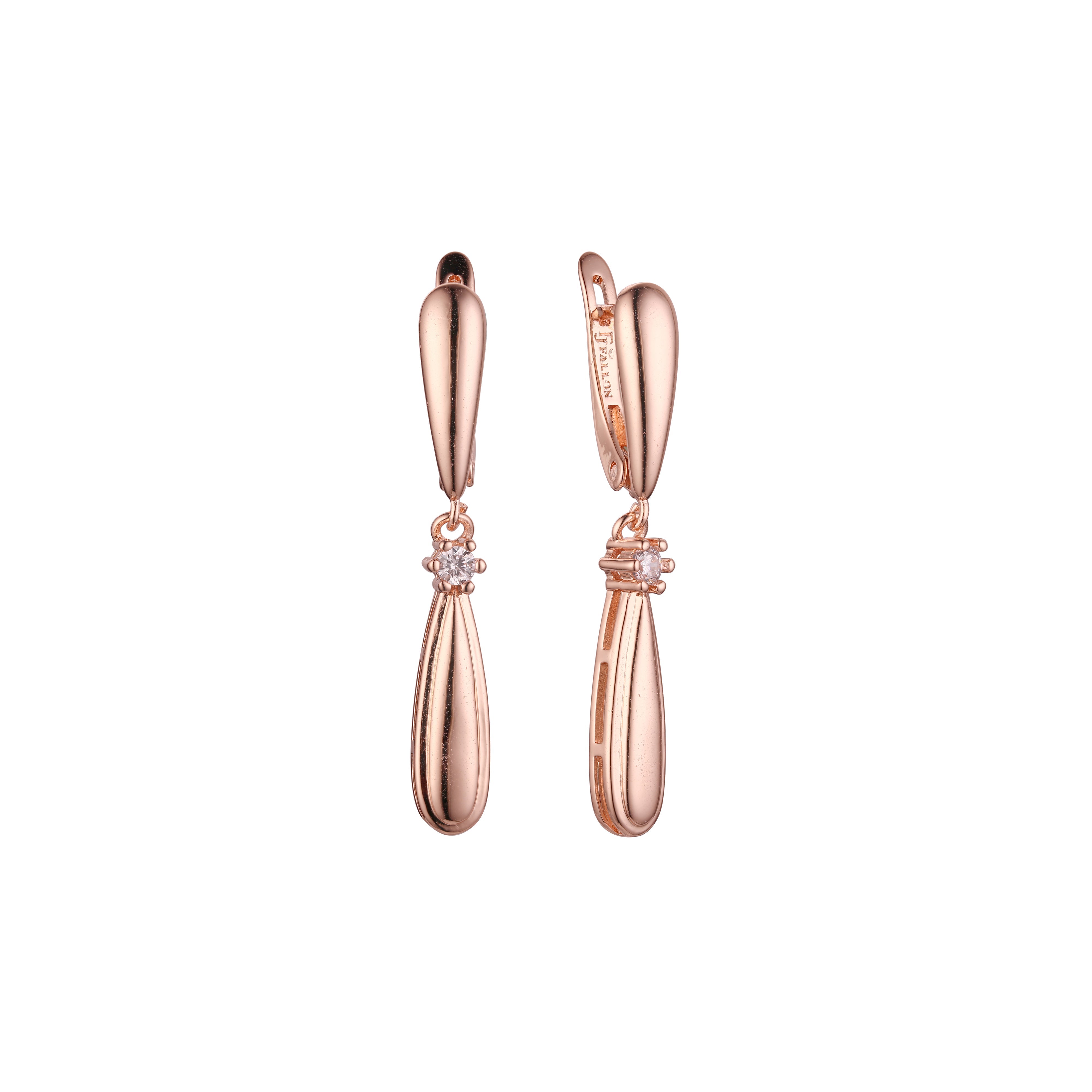 Aretes en forma de lágrima en Oro 14K, oro rosa, baño de dos tonos