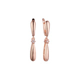 Teardrop drop earrings in 14K Gold, Rose Gold, two tone plating colors