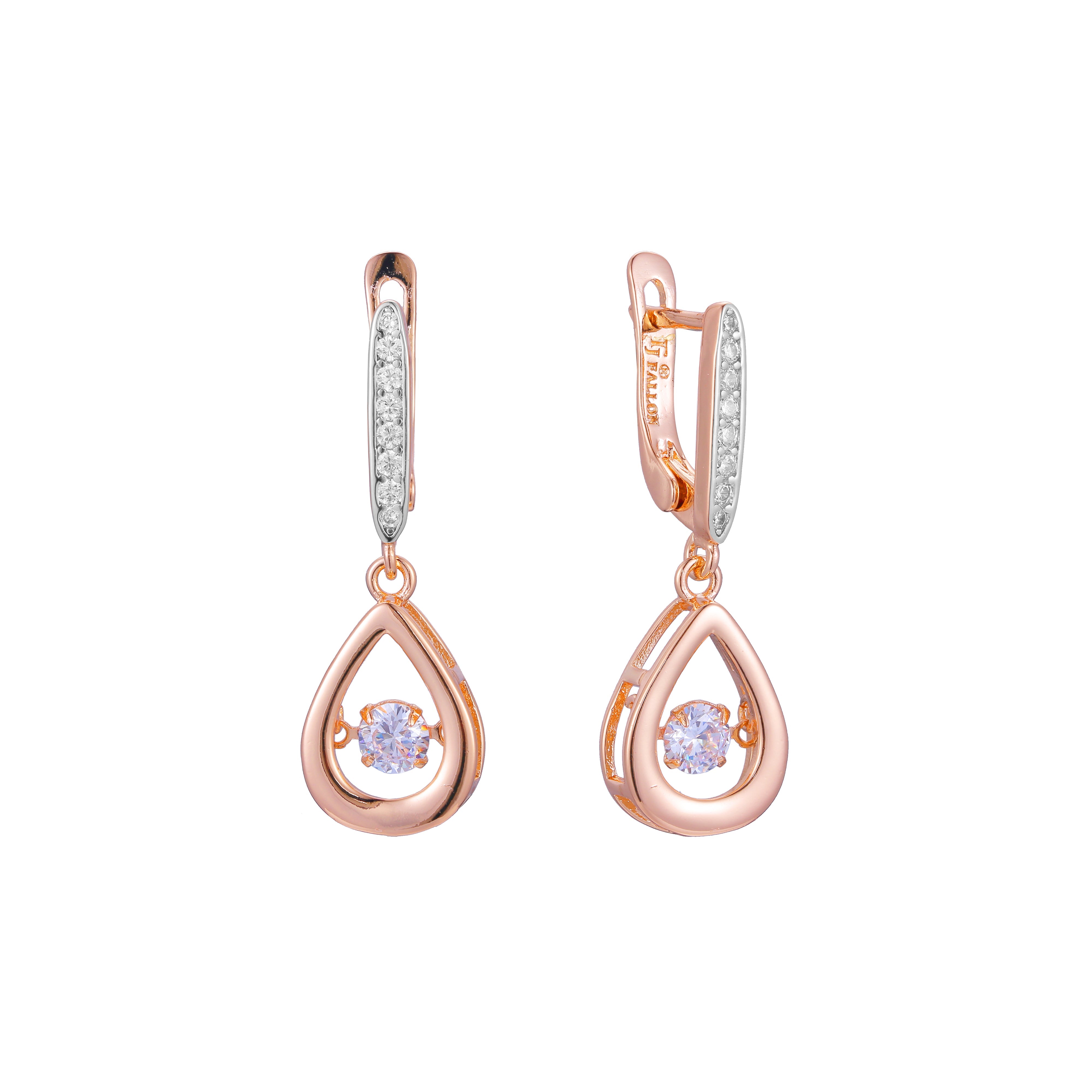 Earrings in 14K Gold, Rose Gold, two tone plating colors