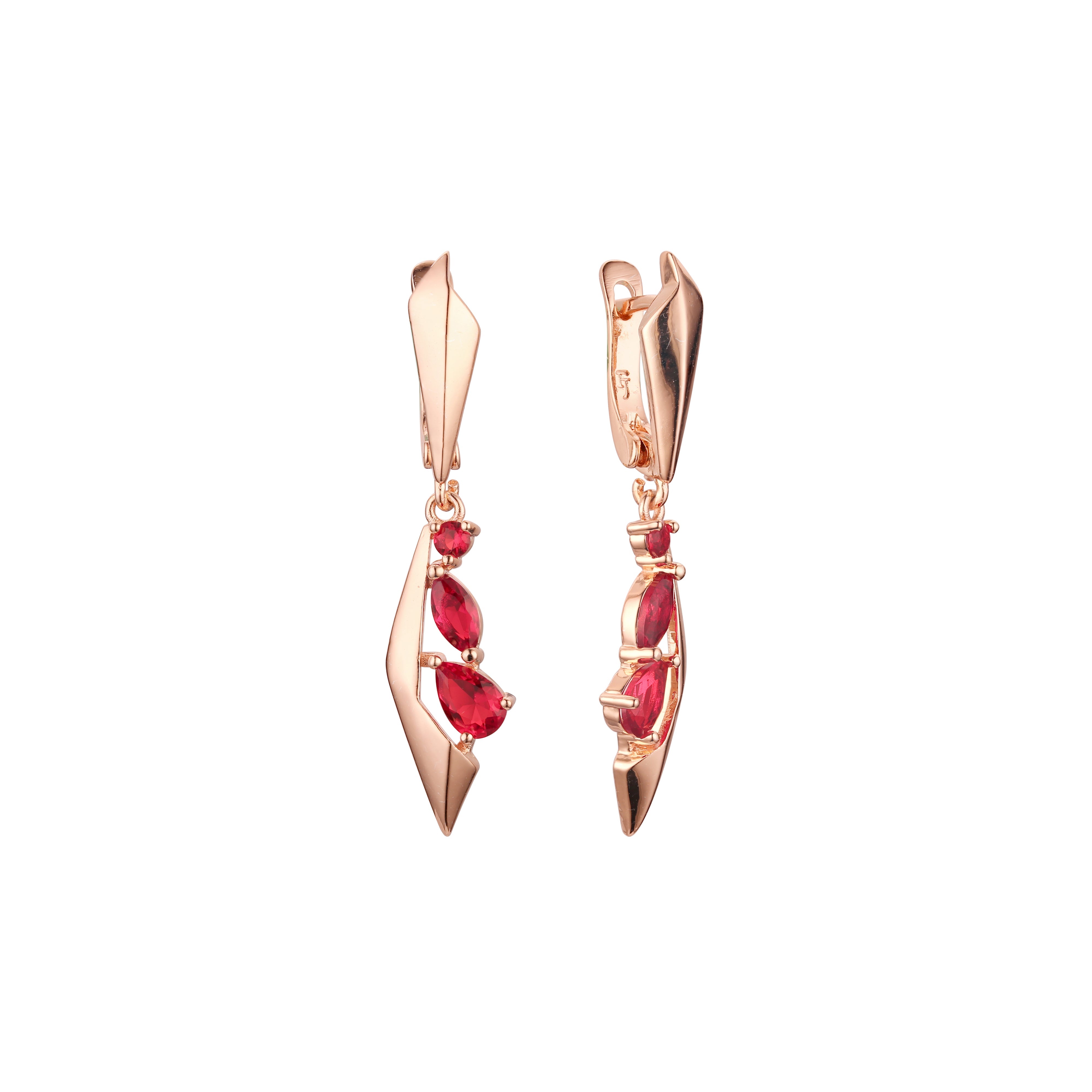 Pendientes en Oro de 14K, baño de Oro Rosa colores