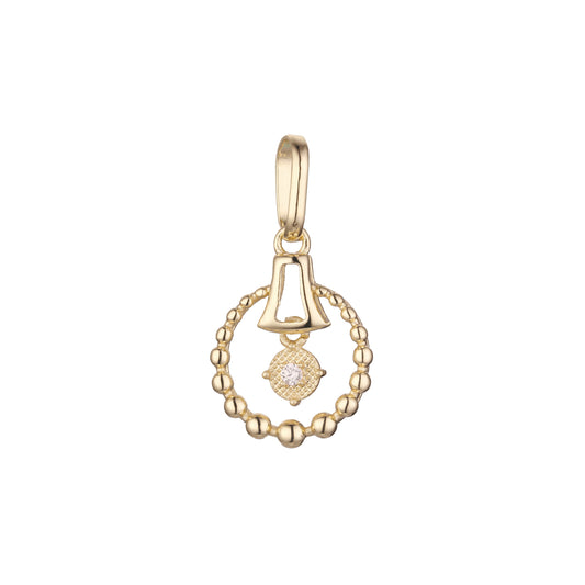 Little bell pendant in Rose Gold, 14K Gold plating colors