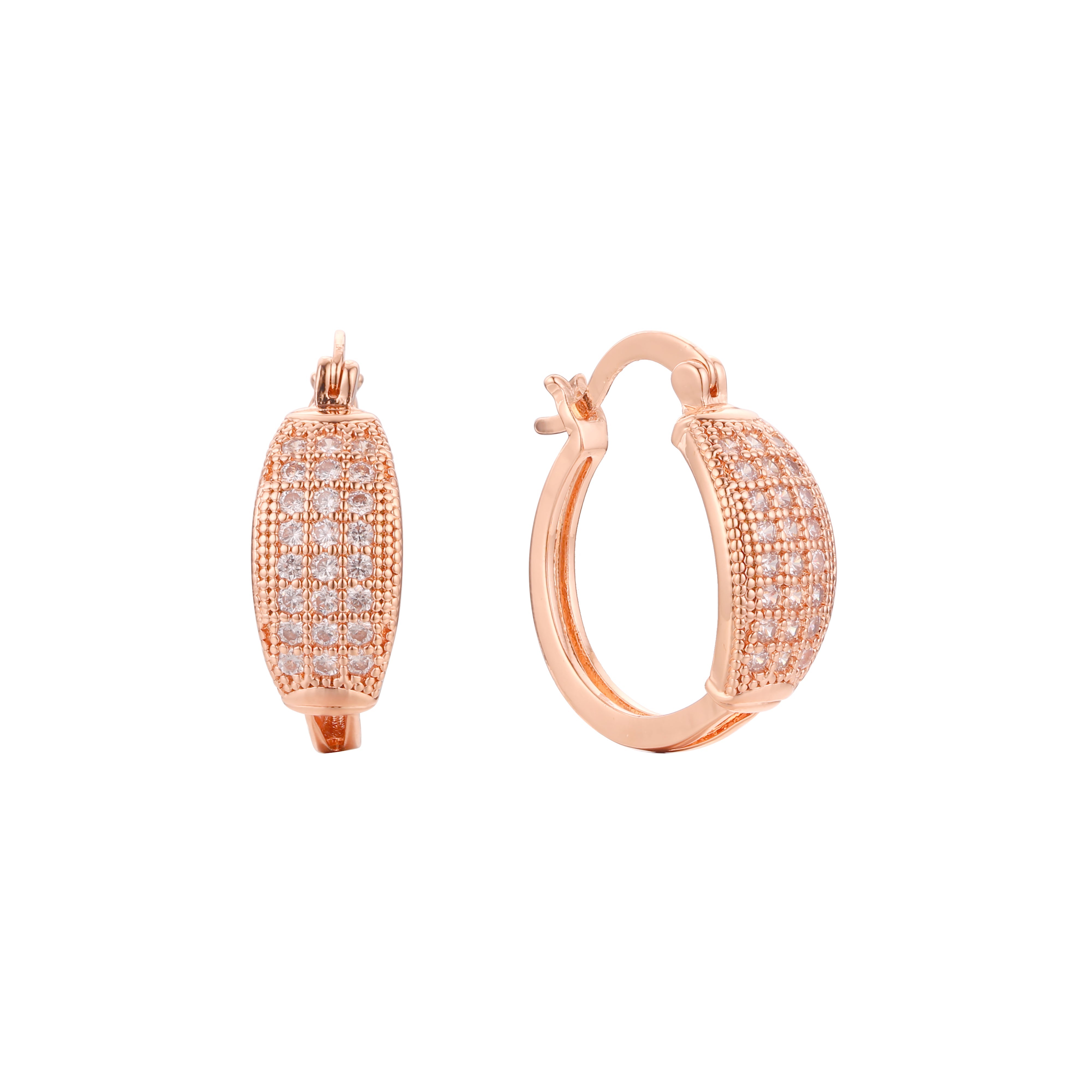 Aretes de aro en Oro de 14K, baño de Oro Rosa colores