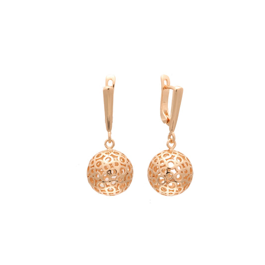 Rose Gold beads drop earrings