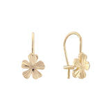 Little flower clover 14K Gold, Rose Gold Earrings