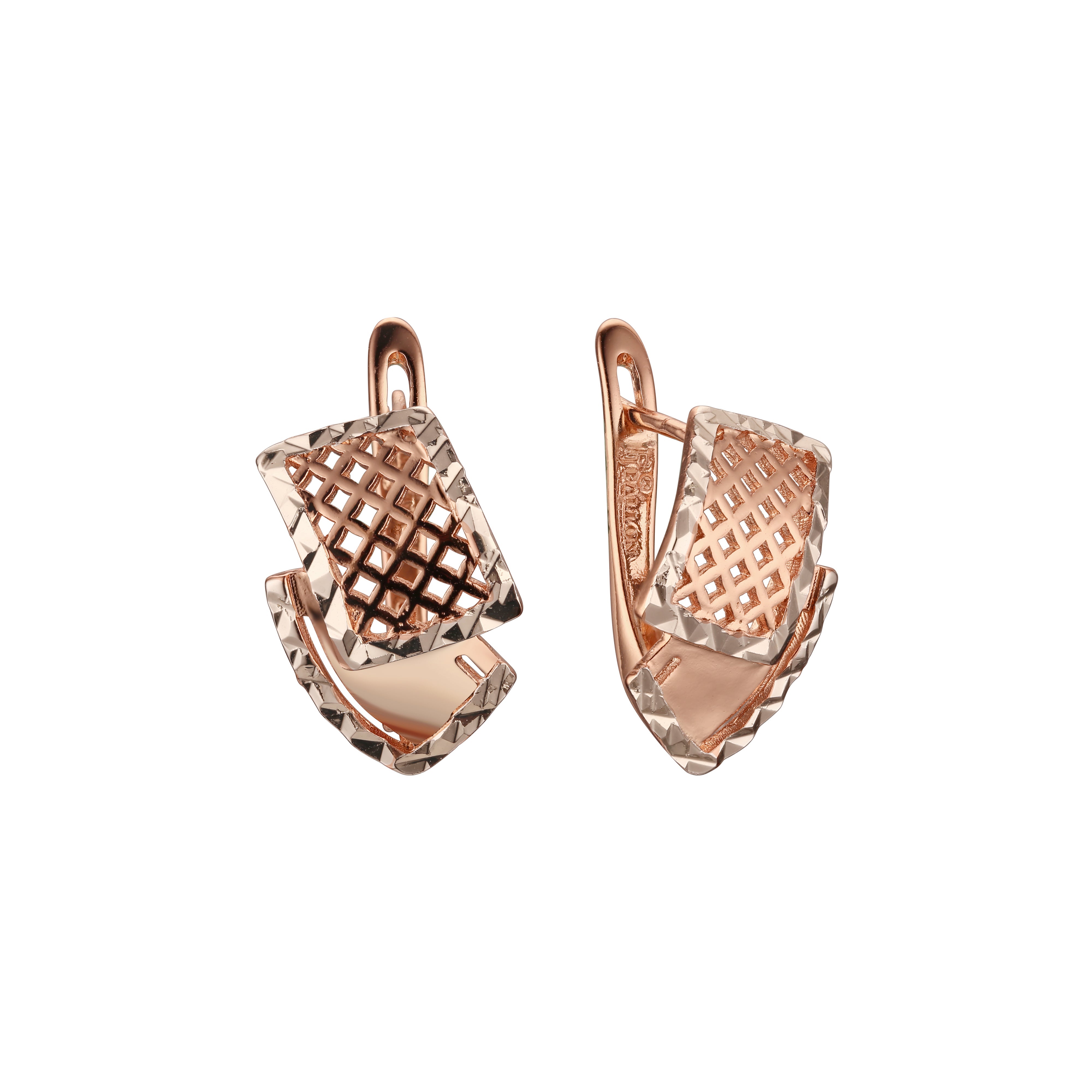 Earrings in Rose Gold, two tone plating colors