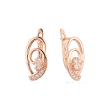 Elegant solitaire earrings in 14K Gold, Rose Gold plating colors