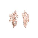 Leaves butterfly earrings in 14K Gold, Rose Gold plating colors