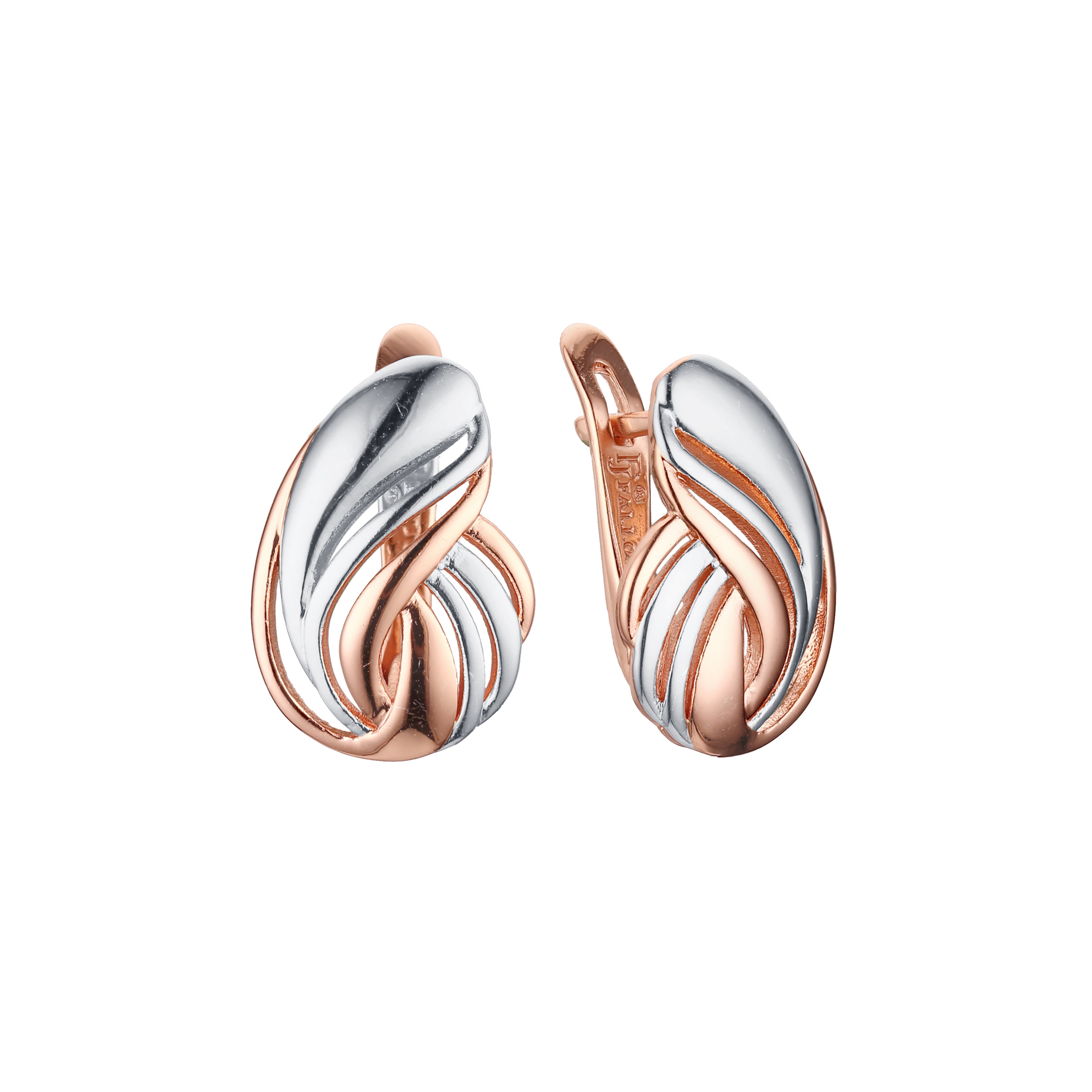 Earrings in Rose Gold, two tone plating colors