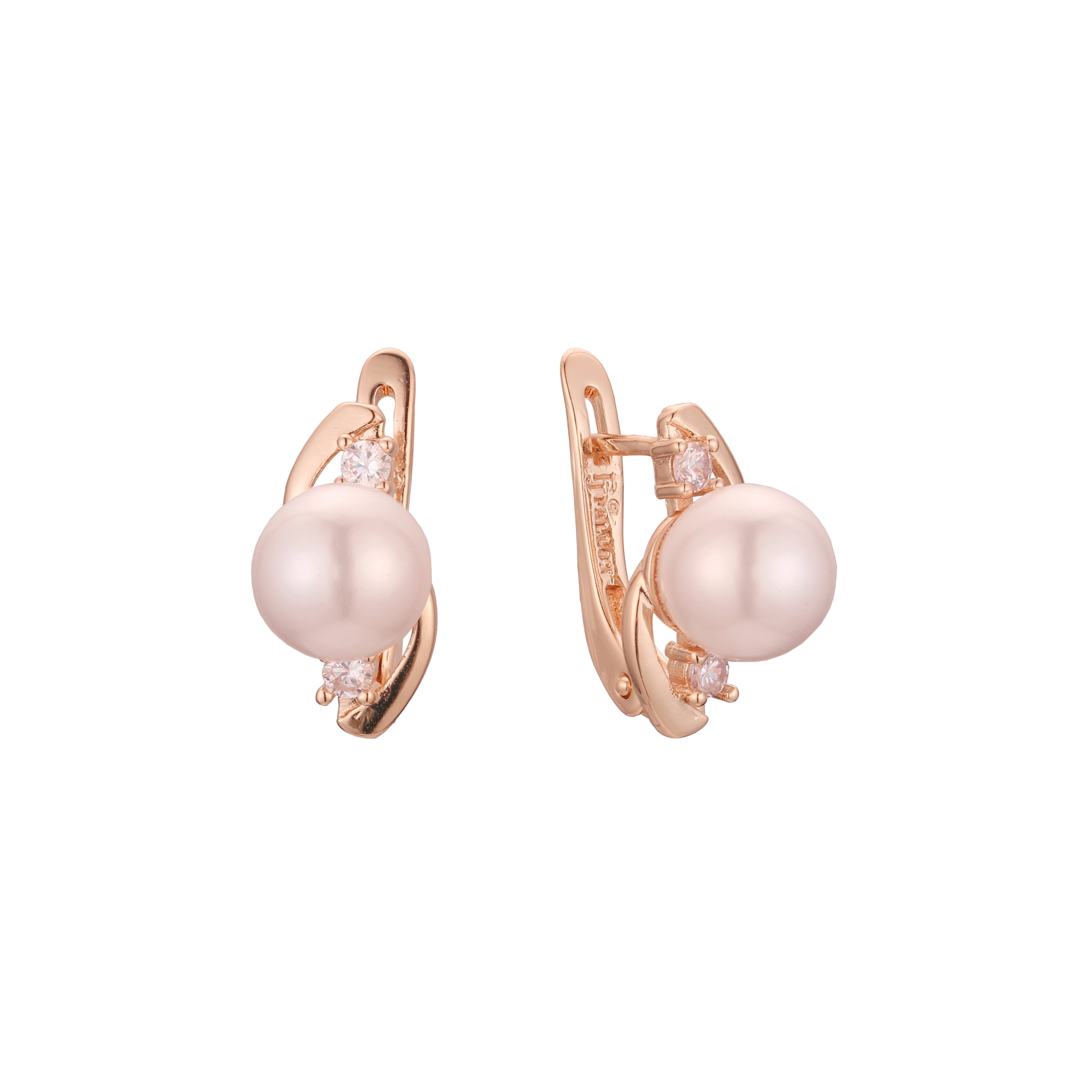 Pearl earrings in 14K Gold, Rose Gold plating colors