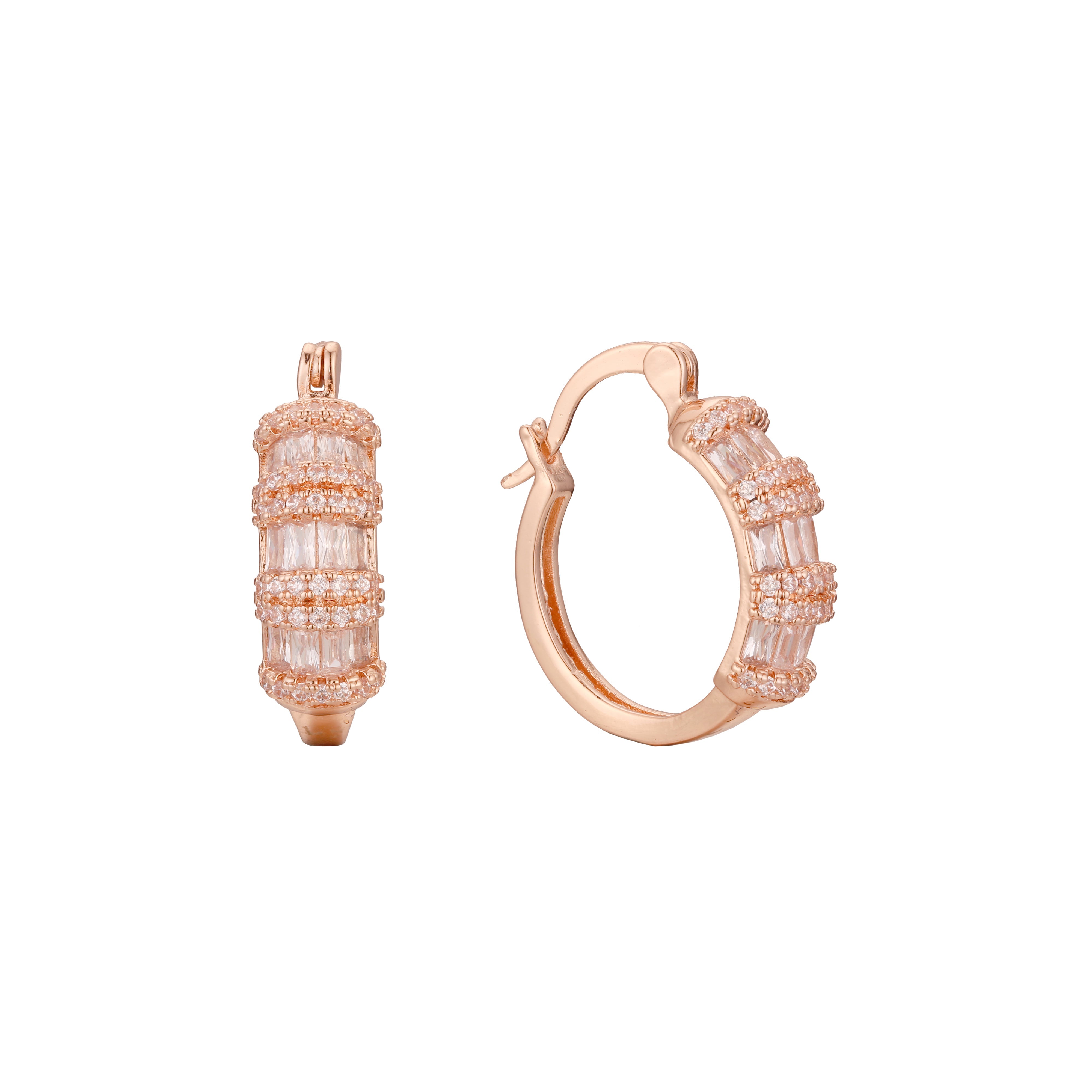 Aretes de aro en Oro de 14K, baño de Oro Rosa colores