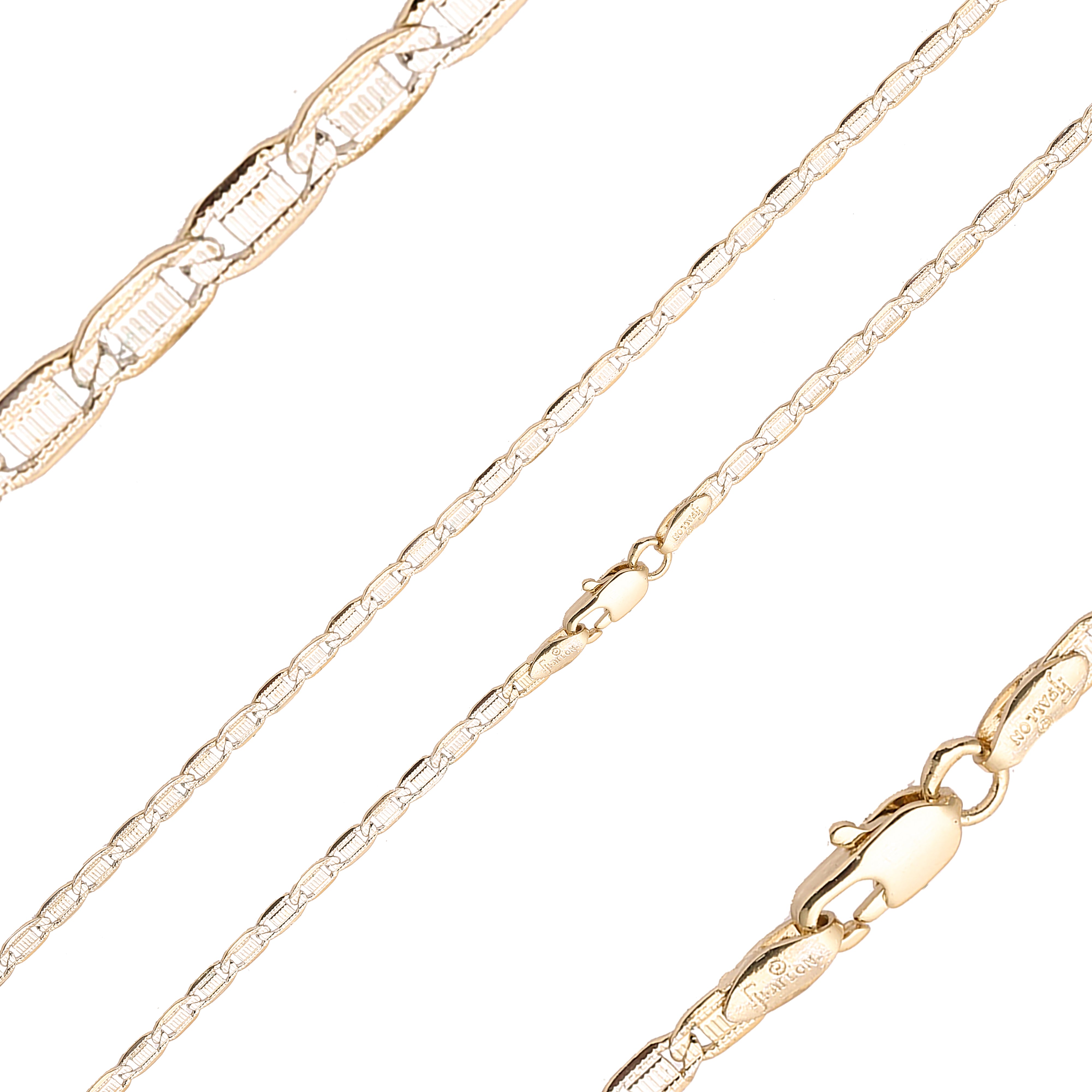 Rose Gold two tone Mariner link hammered chains