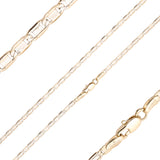 Rose Gold two tone Mariner link hammered chains