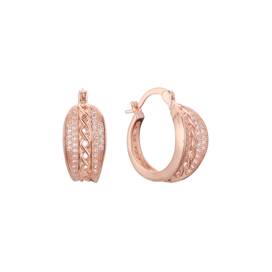 Hoop earrings in 14K Gold, Rose Gold plating colors