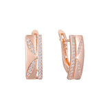 Aretes en Oro 14K, Oro Rosa, baño en dos tonos