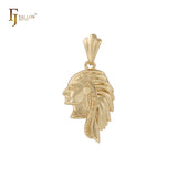 Portrait of Indian Chief 14K Gold pendant