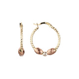 Hoop earrings in 14K Gold, Rose Gold, three tone plating colors