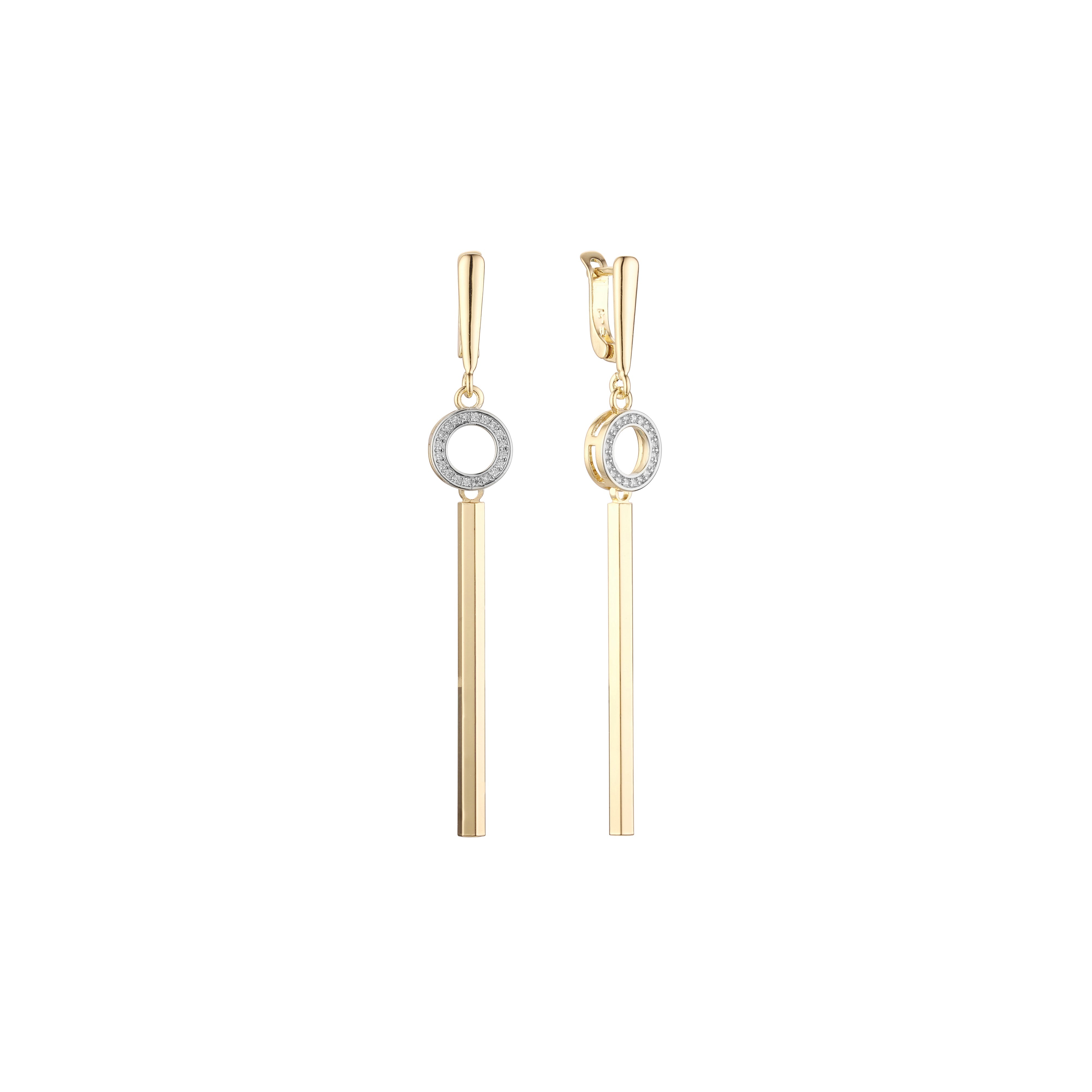 Aretes de racimo en Oro de 14K, Oro Rosa, baño de dos colores