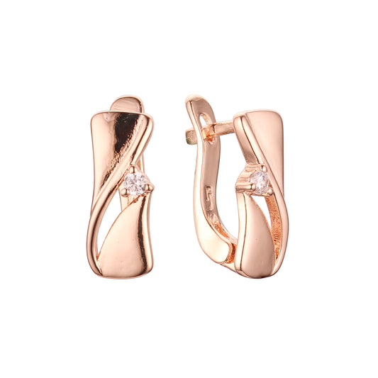 Earrings in Rose Gold, two tone plating colors