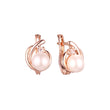 Pearl earrings in Rose Gold, two tone plating colors