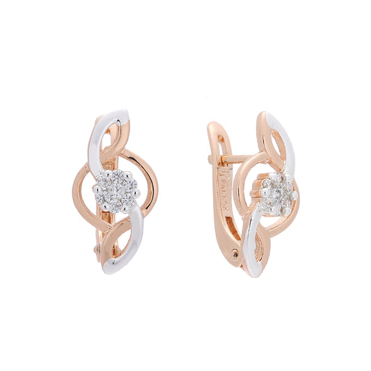 Rose Gold two tone earrings