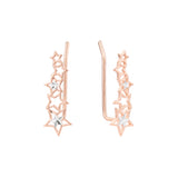 Stars crawler earrings in 14K Gold, Rose Gold, two tone plating colors