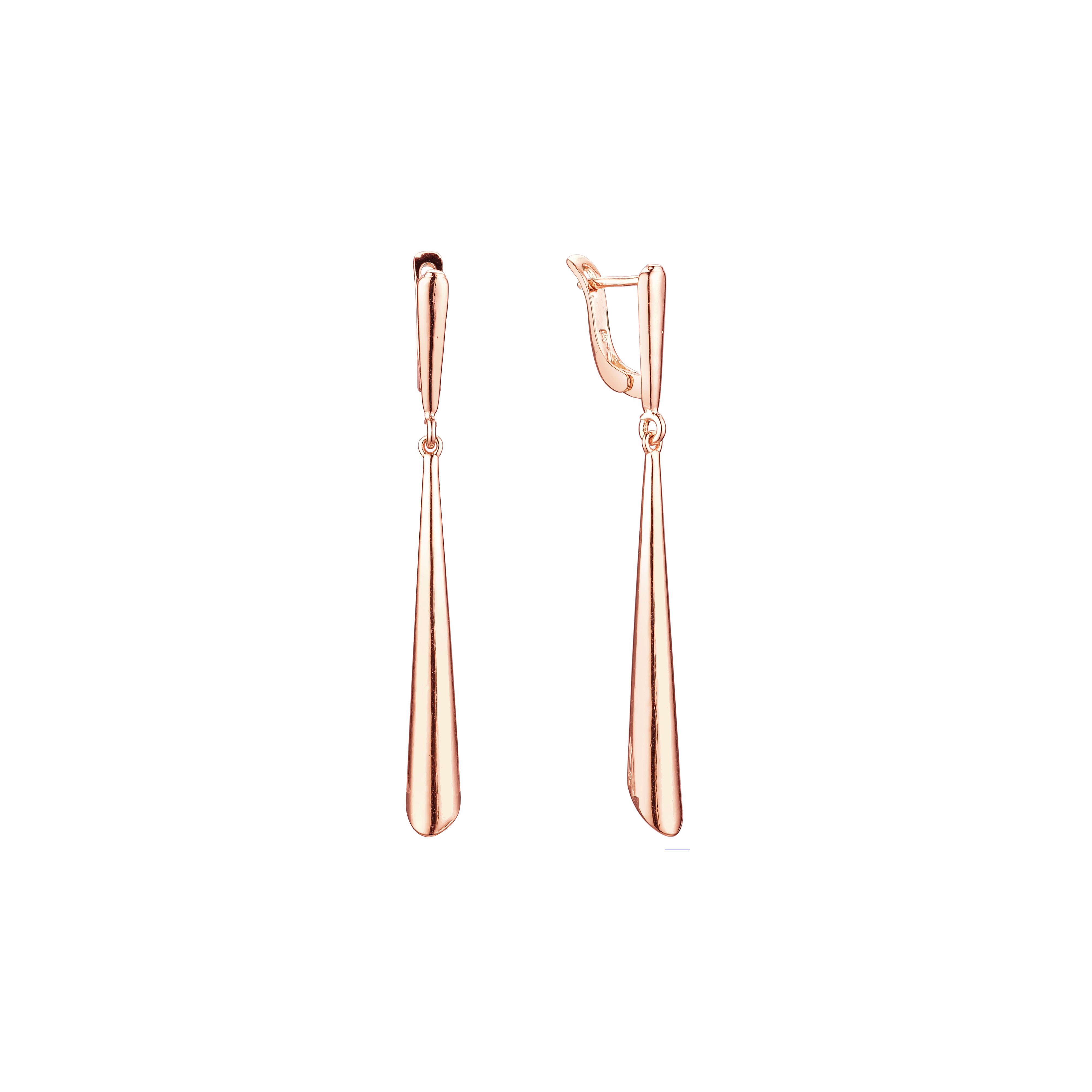 Brincos altos em ouro 14K, cores banhadas a ouro rosa