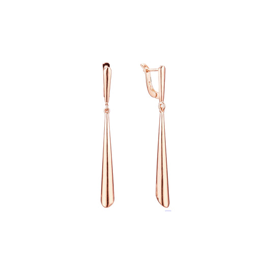 Pendientes altos en Oro de 14K, baño de Oro Rosa colores