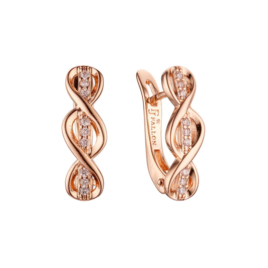 Earrings in Rose Gold, two tone plating colors