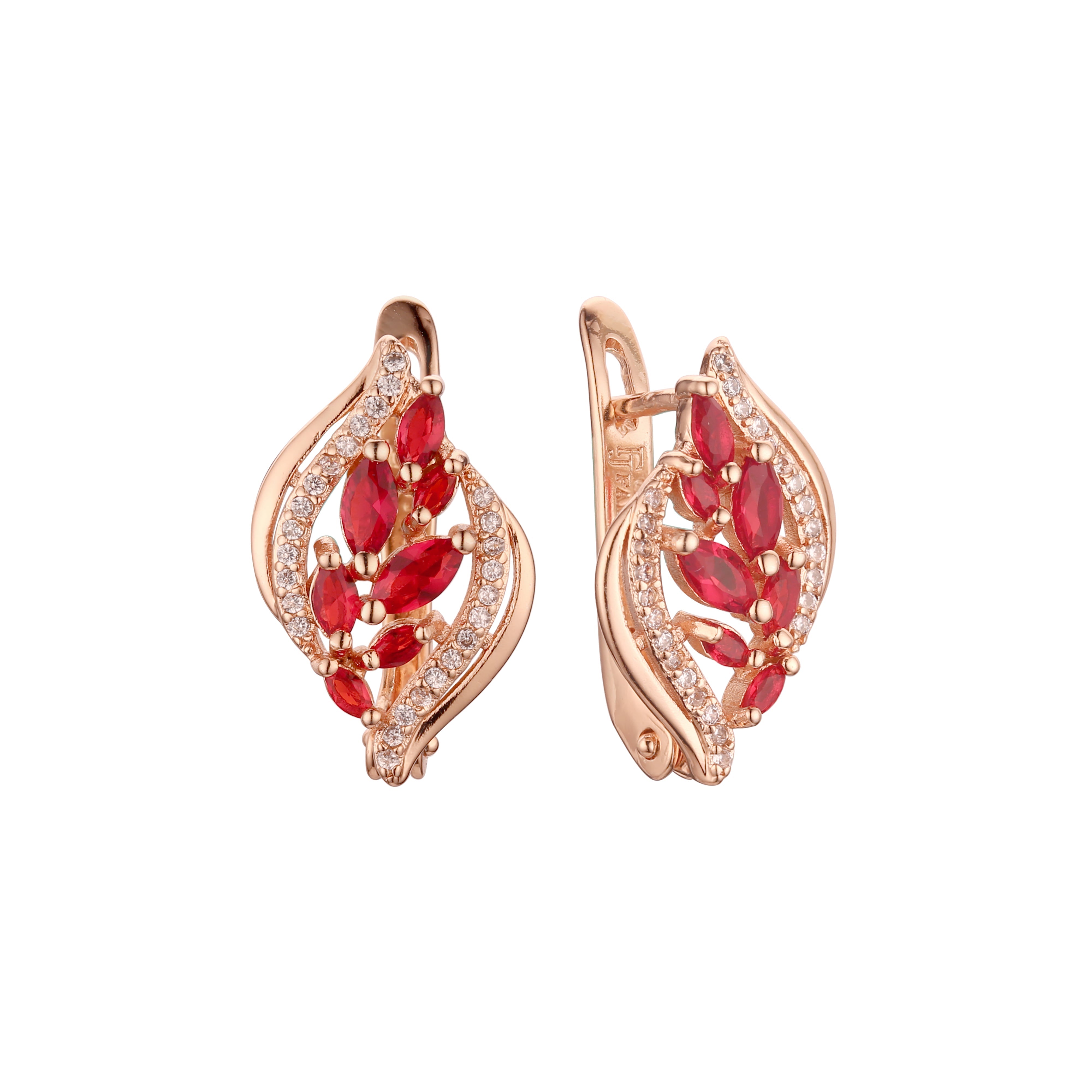 Pendientes de oro rosa