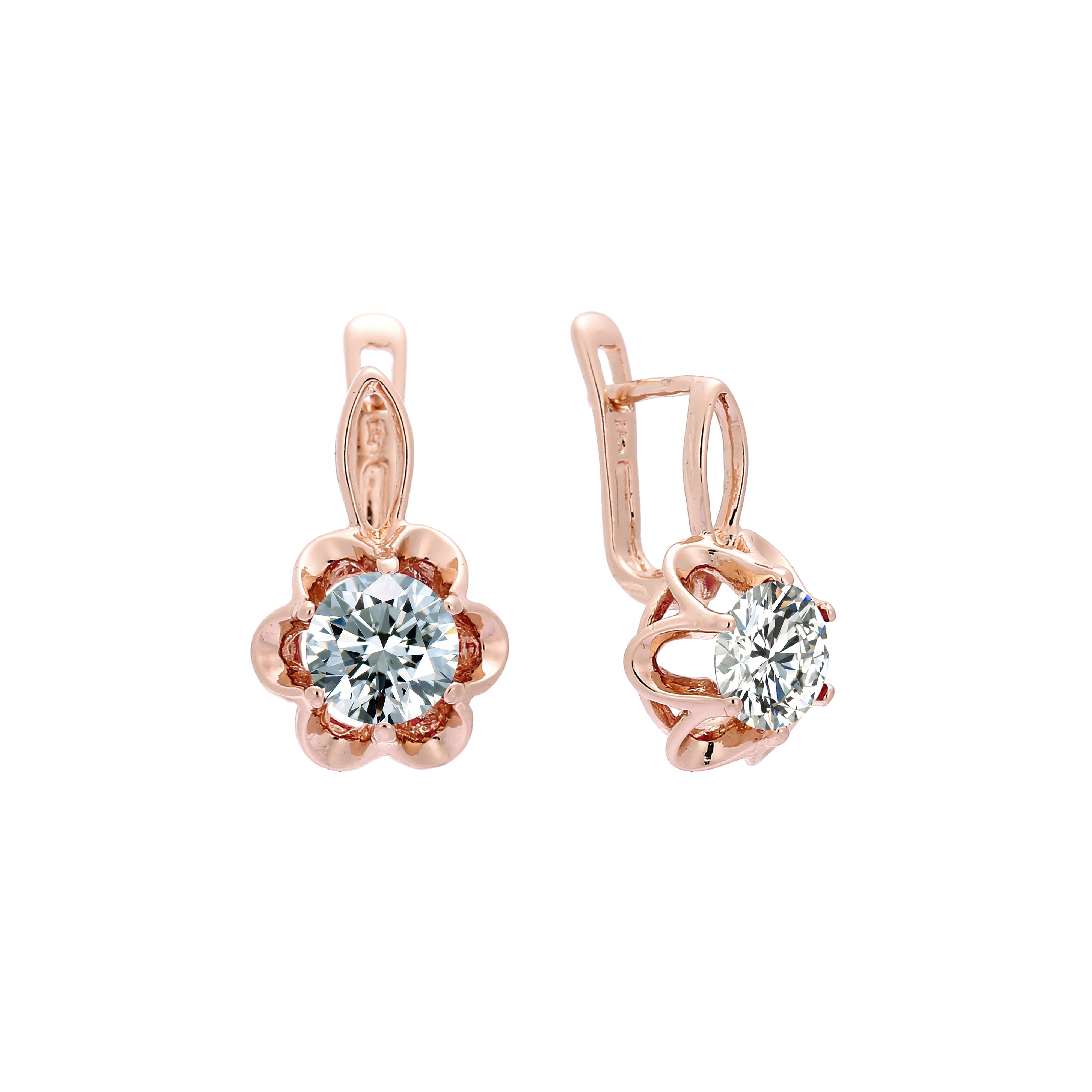 Pendientes en Oro de 14K, baño de Oro Rosa colores