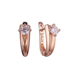 Solitaire earrings in 14K Gold, Rose Gold, two tone plating colors