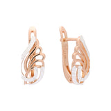 Aretes de aro en oro de 14K bicolor